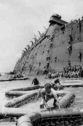 Some of the rubber rafts used to escape